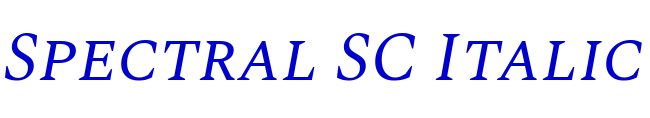 Spectral SC Italic Schriftart